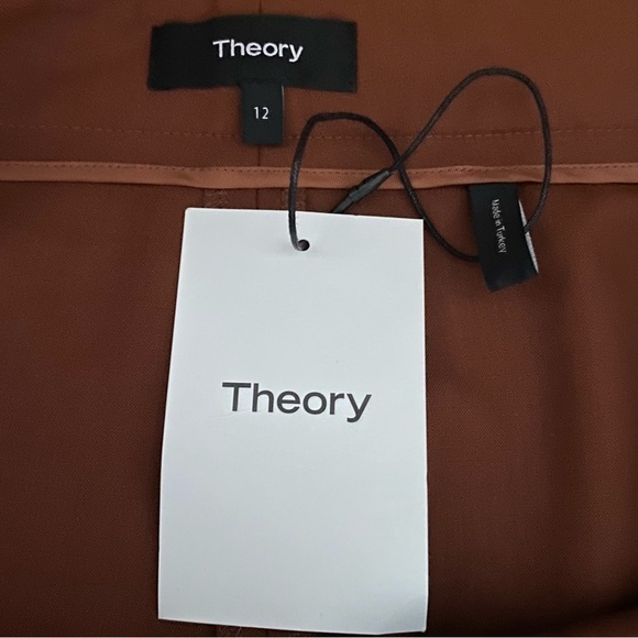 NWT Theory Stretch Wool‎ High Slit Trouser Pant Brandy 12 - Picture 6 of 7